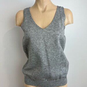 Womance Women’s Medium Acrylic Grey Gray Oversized Tank Top Shirt Casual Relaxed